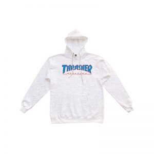 thrasher outlined hoodie ash grey