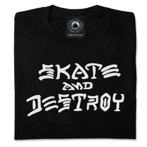 t-shirt thrasher skate and destroy black
