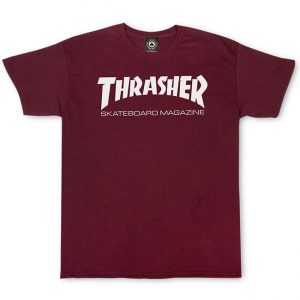 t-shirt thrasher skate mag maroon