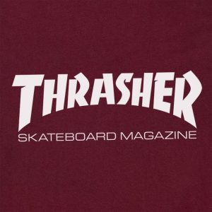 t-shirt thrasher skate mag maroon