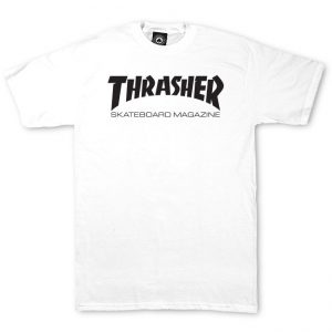 t-shirt thrasher skate mag white