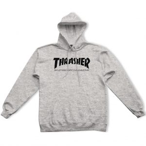thrasher skate mag hoodie gray