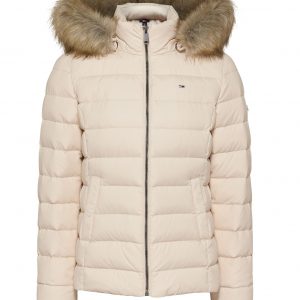 tommy hilfiger basic hooded down jacket smooth stone