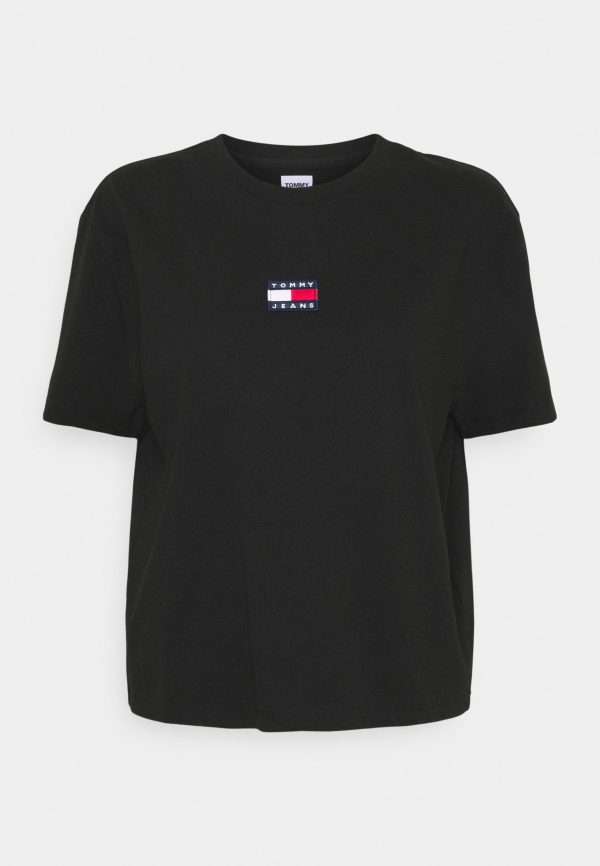 t-shirt tommy hilfiger center badge black